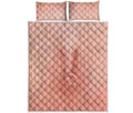 Pink Pig Tail Print Quilt Bed Set