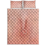 Pink Pig Tail Print Quilt Bed Set