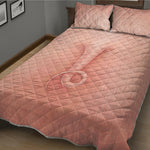 Pink Pig Tail Print Quilt Bed Set