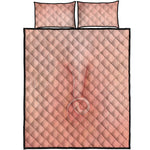 Pink Pig Tail Print Quilt Bed Set