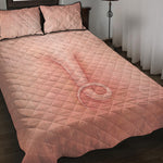 Pink Pig Tail Print Quilt Bed Set