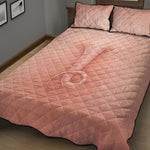 Pink Pig Tail Print Quilt Bed Set