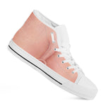 Pink Pig Tail Print White High Top Shoes