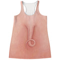 Pink Pig Tail Print Women's Racerback Tank Top