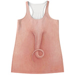 Pink Pig Tail Print Women's Racerback Tank Top