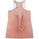 Pink Pig Tail Print Women's Racerback Tank Top