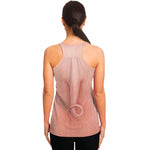 Pink Pig Tail Print Women's Racerback Tank Top