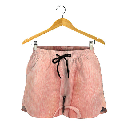 Pink Pig Tail Print Women's Shorts