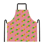 Pink Pineapple Pattern Print Apron