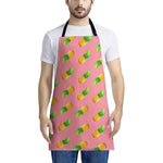 Pink Pineapple Pattern Print Apron