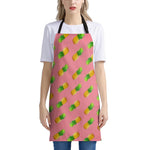 Pink Pineapple Pattern Print Apron