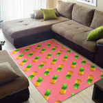 Pink Pineapple Pattern Print Area Rug GearFrost