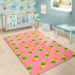 Pink Pineapple Pattern Print Area Rug GearFrost