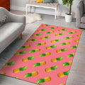 Pink Pineapple Pattern Print Floor Mat