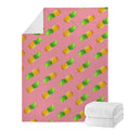 Pink Pineapple Pattern Print Blanket