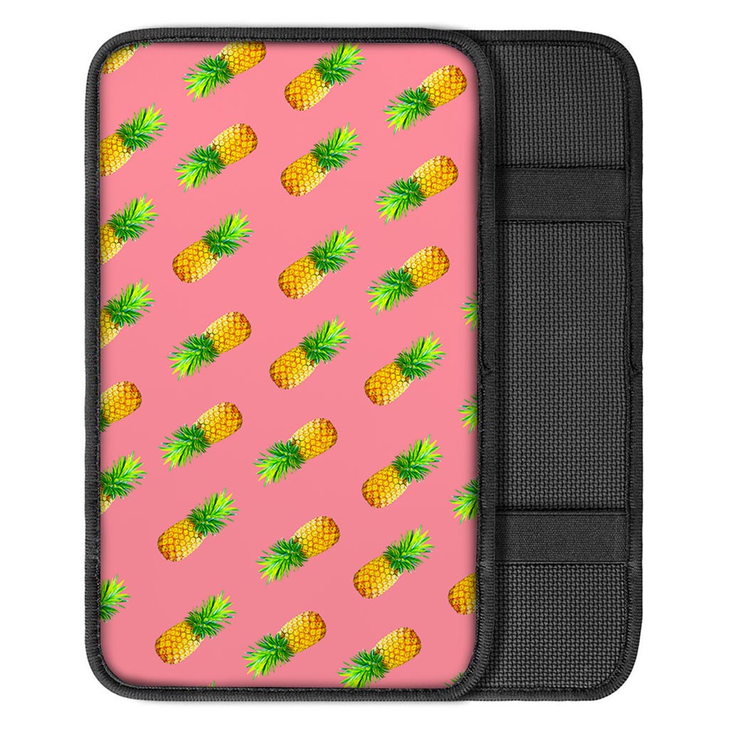 Pink Pineapple Pattern Print Car Center Console Cover