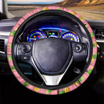 Pink Pineapple Pattern Print Car Steering Wheel Cover