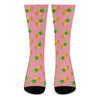 Pink Pineapple Pattern Print Crew Socks