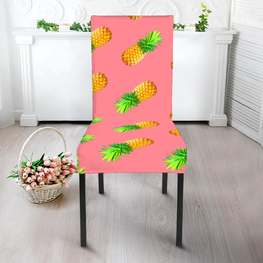 Pink Pineapple Pattern Print Dining Chair Slipcover