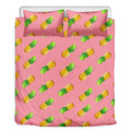 Pink Pineapple Pattern Print Duvet Cover Bedding Set