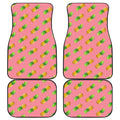 Pink Pineapple Pattern Print Front and Back Car Floor Mats