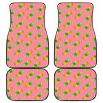 Pink Pineapple Pattern Print Front and Back Car Floor Mats