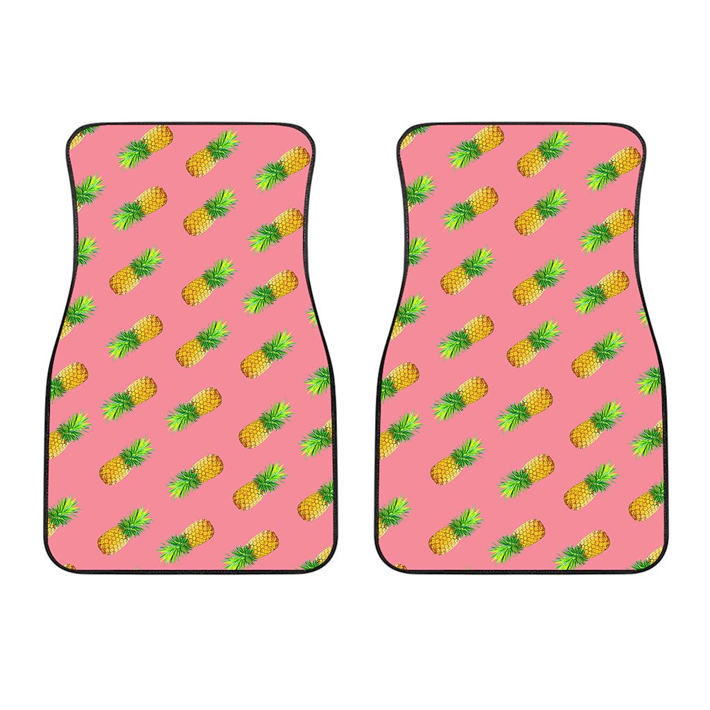 Pink Pineapple Pattern Print Front Car Floor Mats