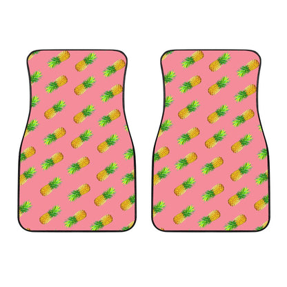 Pink Pineapple Pattern Print Front Car Floor Mats