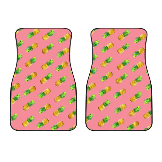 Pink Pineapple Pattern Print Front Car Floor Mats