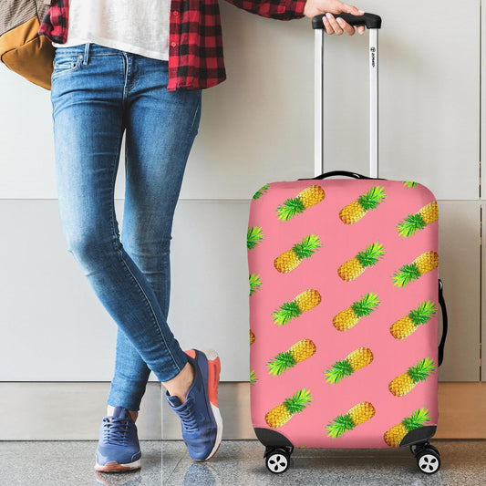 Pink Pineapple Pattern Print Luggage Cover GearFrost