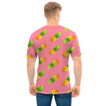 Pink Pineapple Pattern Print Men's T-Shirt