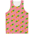 Pink Pineapple Pattern Print Men's Tank Top