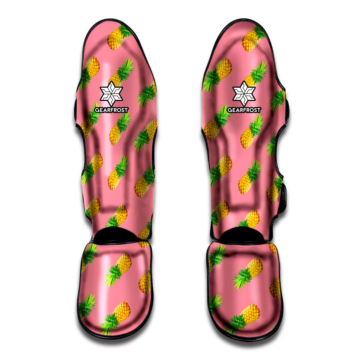 Pink Pineapple Pattern Print Muay Thai Shin Guard