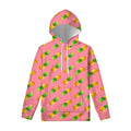 Pink Pineapple Pattern Print Pullover Hoodie