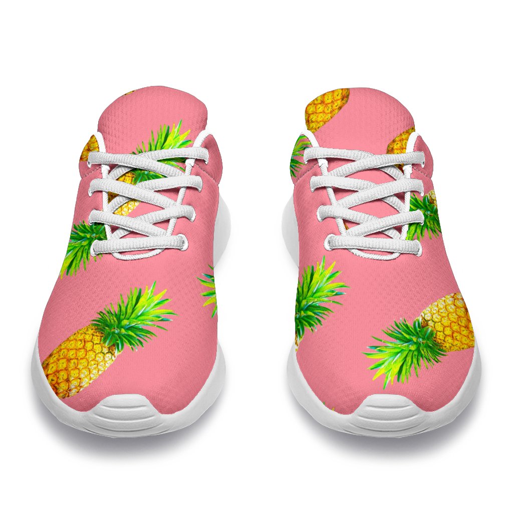 Pink Pineapple Pattern Print Sport Shoes GearFrost