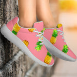 Pink Pineapple Pattern Print Sport Shoes GearFrost