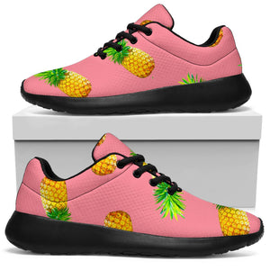 Pink Pineapple Pattern Print Sport Shoes GearFrost