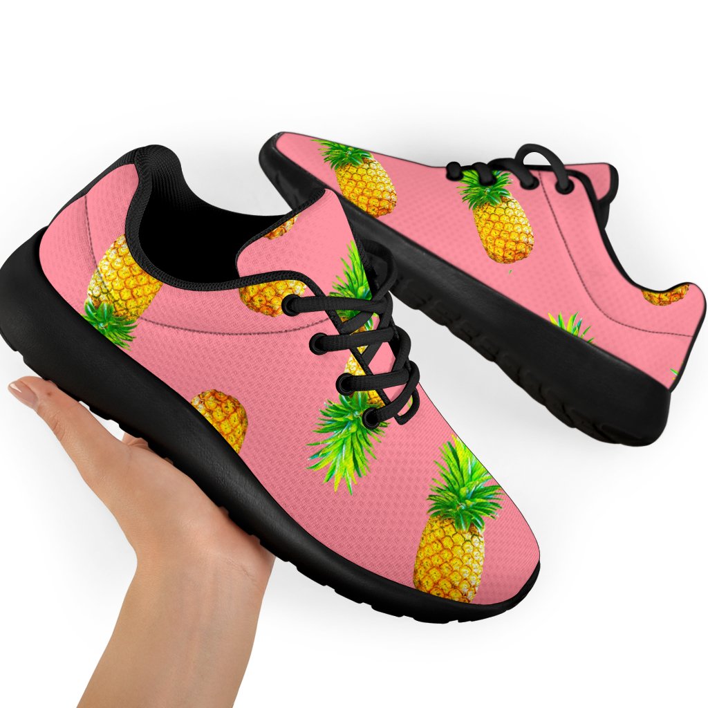 Pink Pineapple Pattern Print Sport Shoes GearFrost