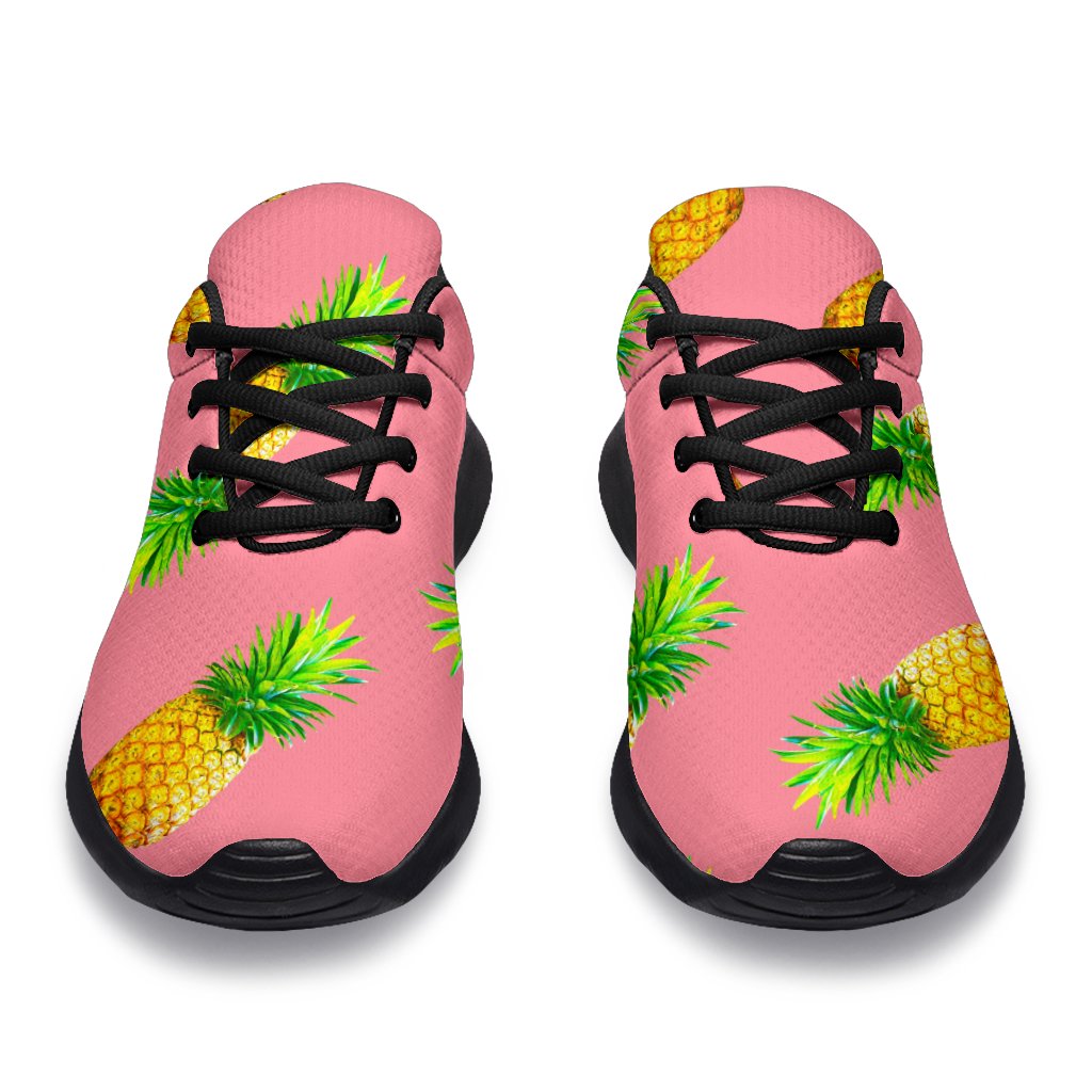 Pink Pineapple Pattern Print Sport Shoes GearFrost