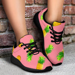 Pink Pineapple Pattern Print Sport Shoes GearFrost