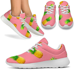 Pink Pineapple Pattern Print Sport Shoes GearFrost