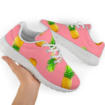 Pink Pineapple Pattern Print Sport Shoes GearFrost