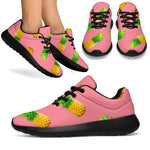 Pink Pineapple Pattern Print Sport Shoes GearFrost