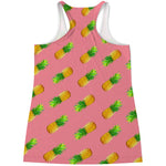 Pink Pineapple Pattern Print Women's Racerback Tank Top