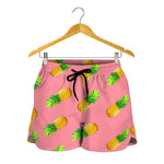 Pink Pineapple Pattern Print Women's Shorts