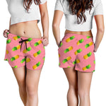 Pink Pineapple Pattern Print Women's Shorts