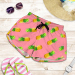 Pink Pineapple Pattern Print Women's Shorts