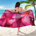 Pink Plumeria Flower Print Beach Sarong Wrap