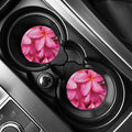 Pink Plumeria Flower Print Car Coasters