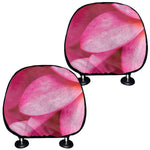 Pink Plumeria Flower Print Car Headrest Covers